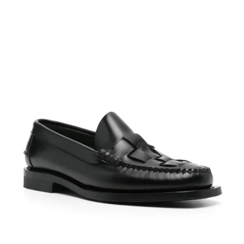 HEREU Nombela Interwoven Black Leather loafers Women's Shoe Size 35